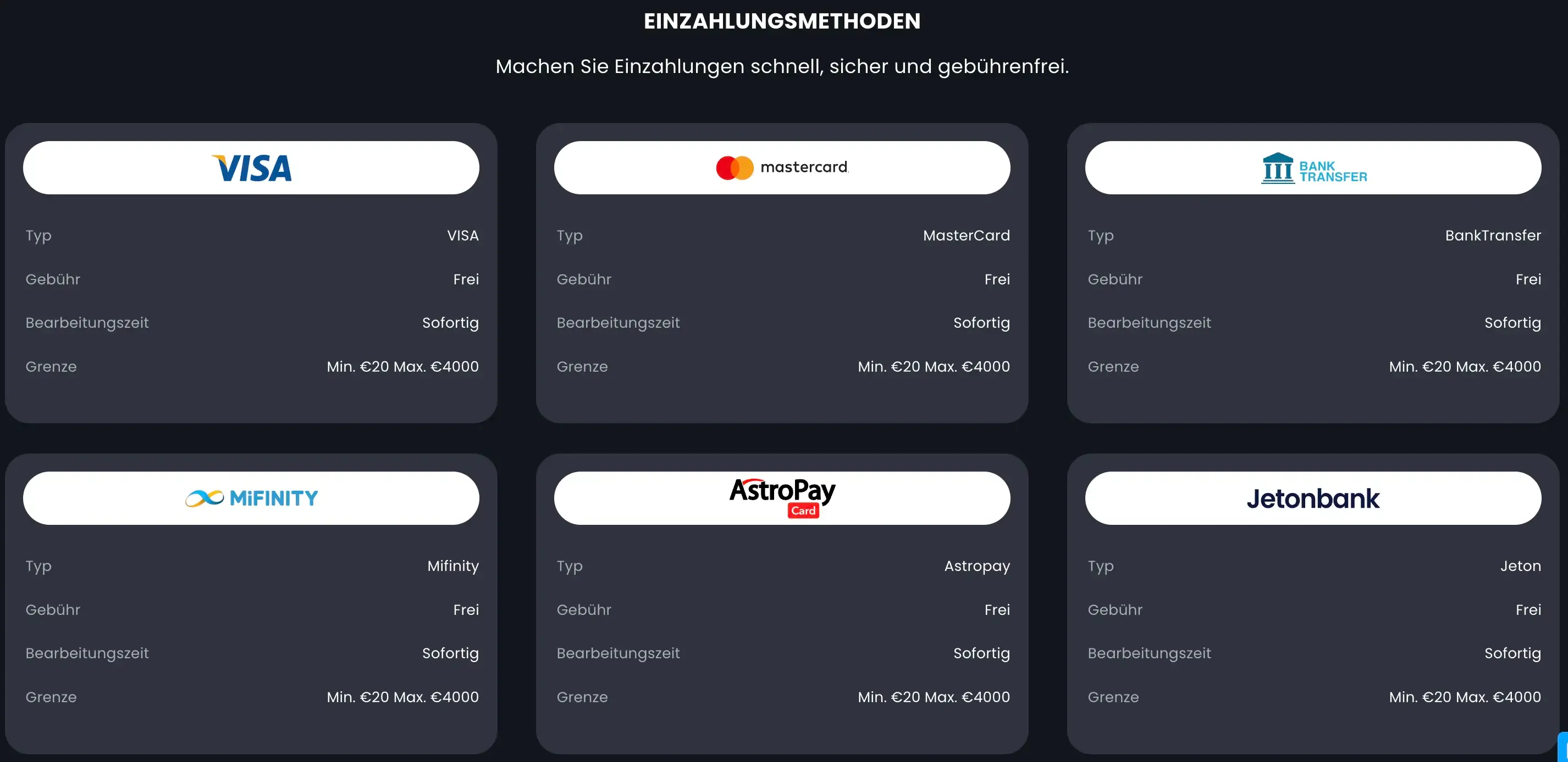 BitKingz Einzahlungsmethoden mit Karten, Banküberweisung und Zahlungsdiensten